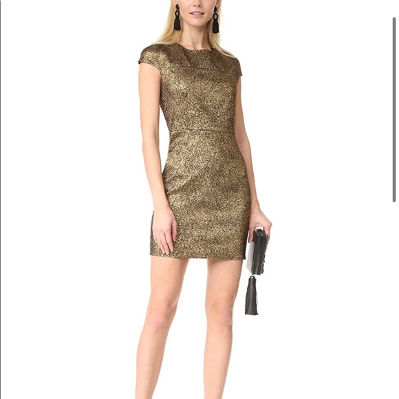 DVF Hadlie Two Gold/Black Mini Dress - Picture 8 of 8